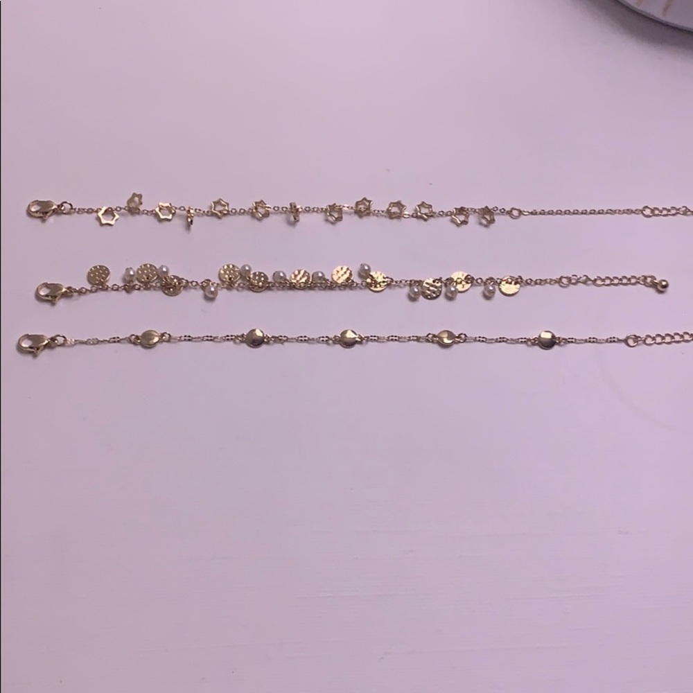 Gold bracelet trio